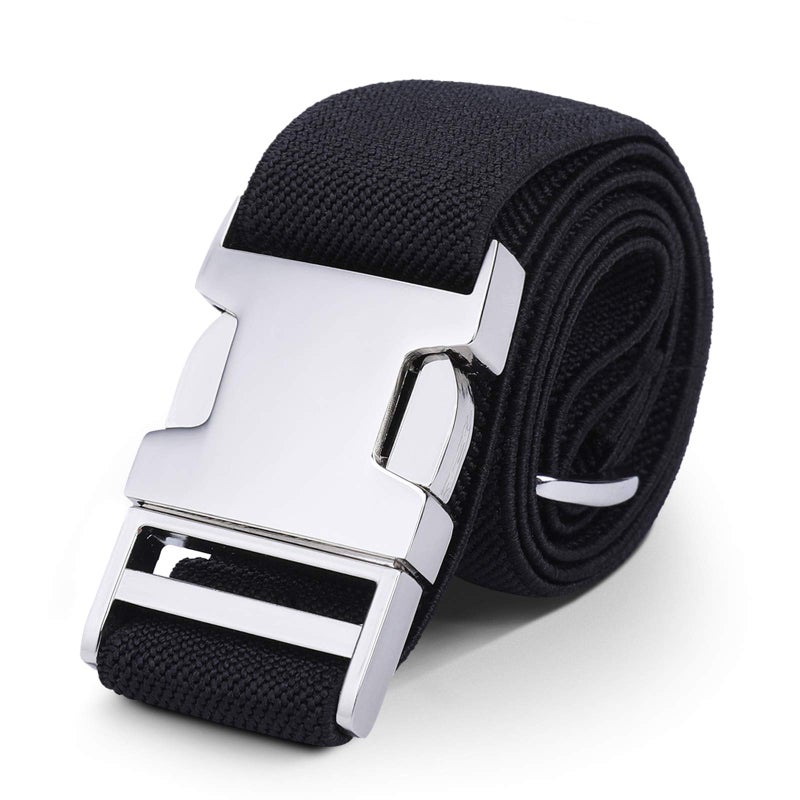 WELROG Kids Toddler Belt Elastic Adjustable Stretch for Boys Girls Belts with Easy Zinc Alloy Buckle (Black) - Image 1